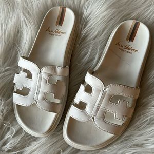 Sam Edelman White Slide Sandals